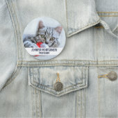 Porte-nom Tabby gris mou Chat avec Noël Casquette (En situation)