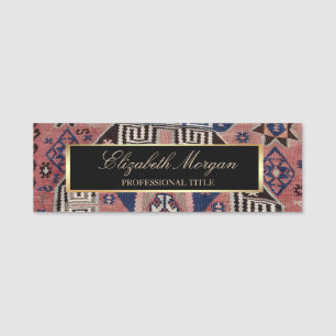Porte-nom Tapis kilim bleu antique oriental