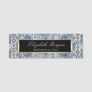 Porte-nom Tapis Kilim Oriental Antique Bleu