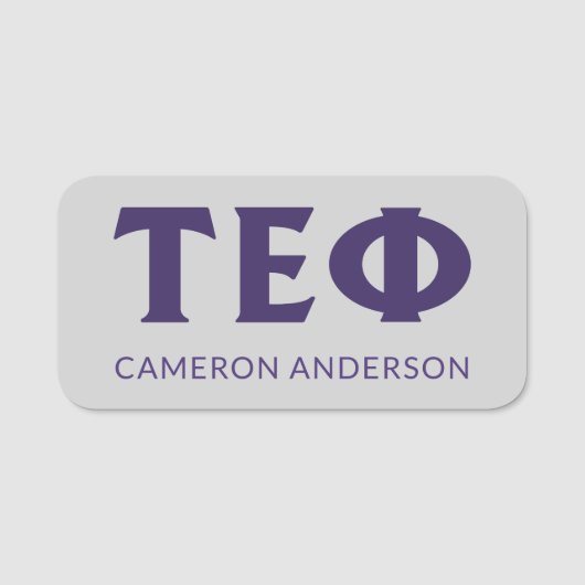 Porte-nom Tau Epsilon Phi | Lettres (Devant)