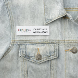 Porte-nom Technicien en anesthésie Rétro Tech Anesthésique