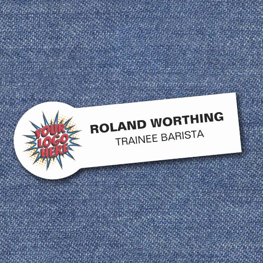 Porte-nom Téléchargement du logo - Personnel moderne blanc