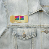 Porte-nom Télécharger le logo de l'entreprise photo de l'emp (En situation)