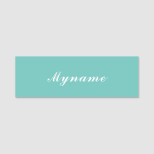 Porte-nom Tendance Moderne Minimaliste Chic Nom Teal Clair