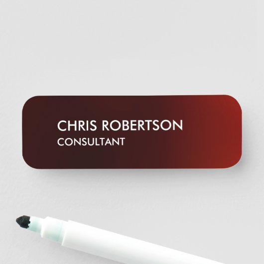 Porte-nom Tendance moderne rouge foncé (En situation)