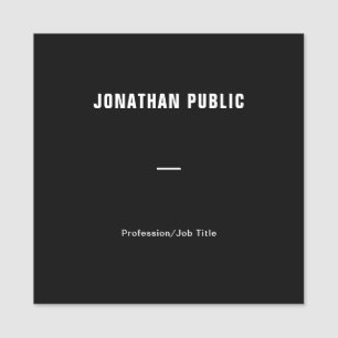 Porte-nom Tendance Noir Blanc Propre Moderne Minimaliste Élé