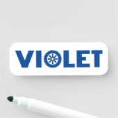 Porte-nom Tête d'essence violette (En situation)