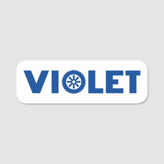 Porte-nom Tête d'essence violette (Devant)