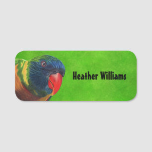 Porte-nom Tête du perroquet de Macaw Plumes colorées Beak ro