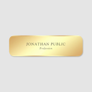 Porte-nom Texte curieux Or glamour apparence simple Modèle
