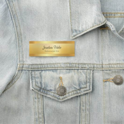 Porte-nom Texte du script d'écriture manuscrite Modèle Gold (En situation)