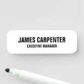 Porte-nom Texte en gras noir blanc moderne (En situation)