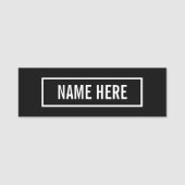 Porte-nom Texte modifiable moderne dans le cadre style logo (Devant)