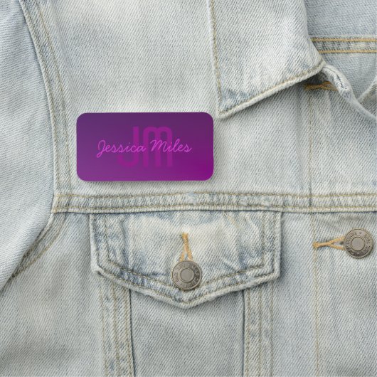 Porte-nom Texte monogramme modifiable moderne & Ombre violet (En situation)