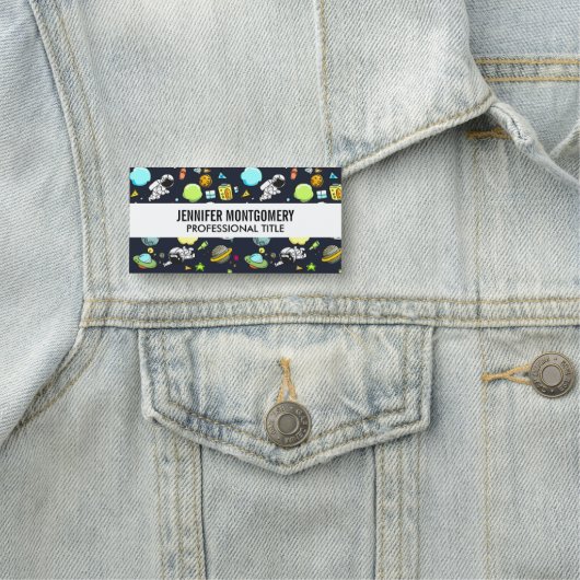 Porte-nom Thème spatial cool - Astronauts & Rocket Ships (En situation)
