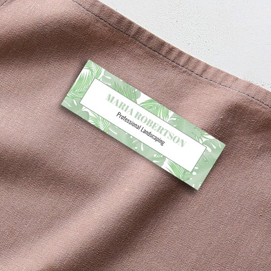 Porte-nom Titre d'emploi de l'employé vert Feuilles botaniqu