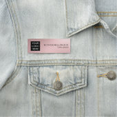 Porte-nom Titre du nom de l'employé Logo Metallic Blush Rose (En situation)