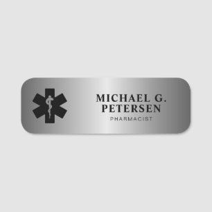 Porte-nom Titre du nom du pharmacien pharmacie argent magnét