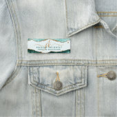 Porte-nom Tourquoise Agate Gold Parties scintillant Script M (En situation)