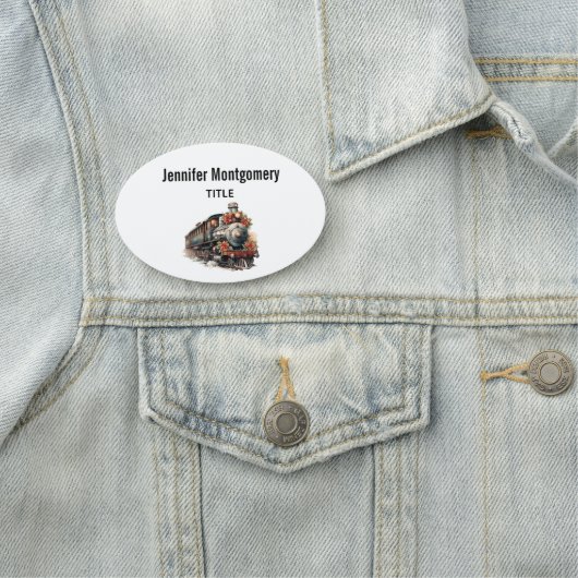 Porte-nom Train à vapeur à l'ancienne Noël rétro (En situation)