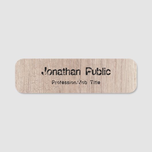 Porte-nom Trending Wood Look Distressed Text Modèle (Devant)