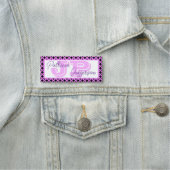Porte-nom Trendy Bubblegum Rose Black Lattice Mesh : Monogra (En situation)