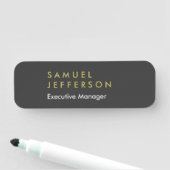 Porte-nom Trendy gris noir professionnel moderne (En situation)