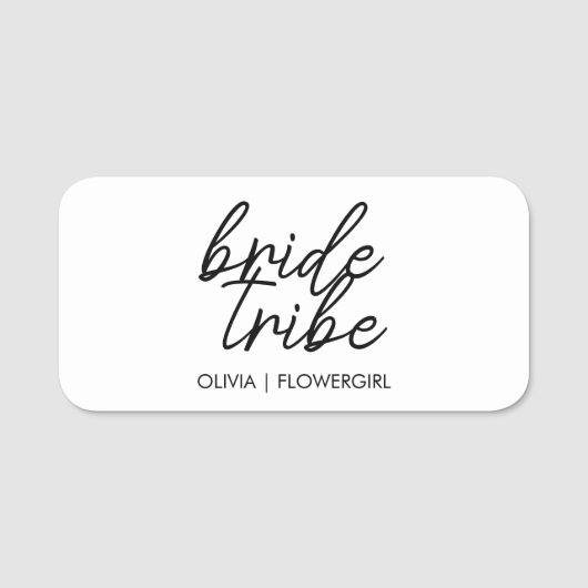 Porte-nom Tribe de mariée | Fleur moderne (Devant)