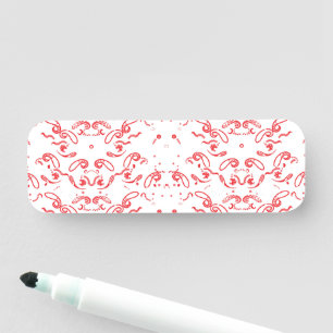 Porte-nom un arrière - plan rouge et blanc avec un motif