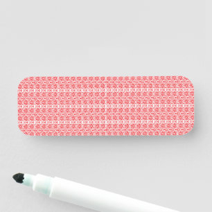 Porte-nom un arrière - plan rouge et blanc avec un motif
