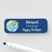 Porte-nom Un astronaute amusant dans l'espace et la bande de (En situation)