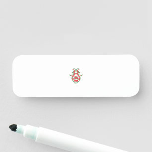 Porte-nom un bouquet de fleurs rouges sur un arrière - plan