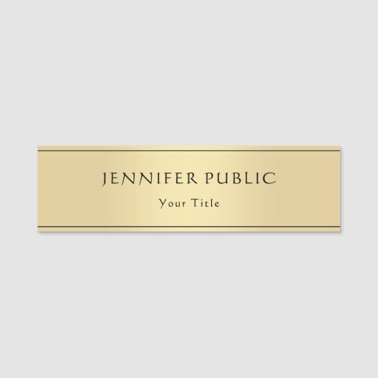 Porte-nom Un Modèle moderne branché à l'or glamour (Devant)