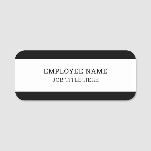 Porte-nom Une Façon Pratique De S'Identifier : Blanc Noir (Devant)