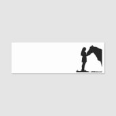 Porte-nom Une fille et son cheval amour Silhouette Art (Devant)