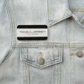 Porte-nom Unique Élégant Noir Et Blanc Moderne Professionnel (En situation)