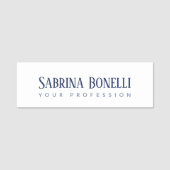 Porte-nom Unique Élégant Plat Bleu Simple (Devant)