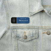 Porte-nom Unique Monaco Bleu Noir foncé : Société moderne LO (En situation)