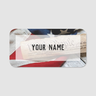 Porte-nom US Constitution and Flag