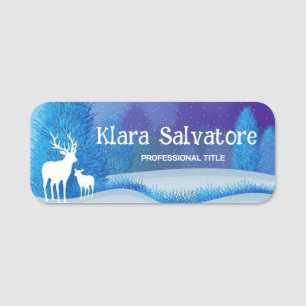 Porte-nom Vacances fantastiques Cerfs de Noël SNowing Pine T
