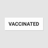 Porte-nom Vacciné, noir blanc personnalisable (Devant)