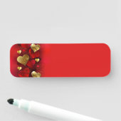 Porte-nom Valentines dorées et rouges (En situation)