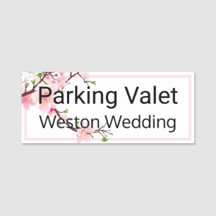 Porte-nom Valet Mariage Cerise Blossoms Magnétique Retour