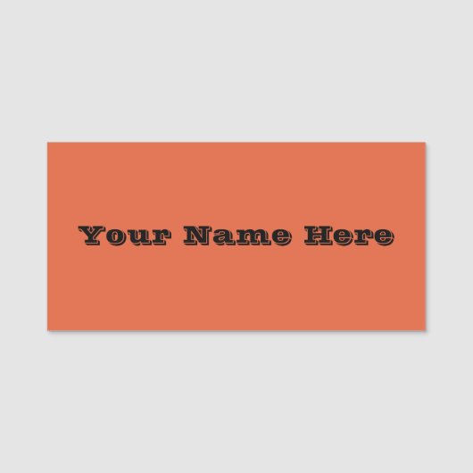 Porte-nom Verona Couleur uni orange coucher de soleil (Devant)