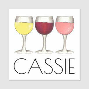 Porte-nom Verres de vin rouge blanc Rosé Sommelier