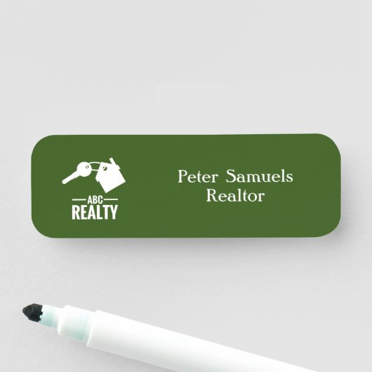 Porte-nom Vert immobilier (En situation)