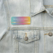 Porte-nom Vert Rose Jaune Gradient Et Or Luxe Élégant (En situation)