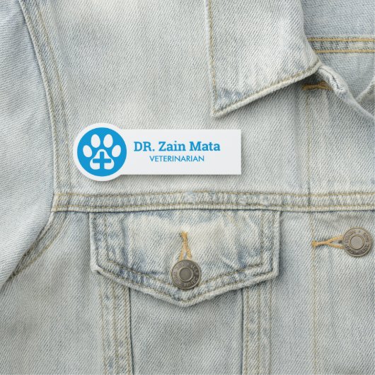 Porte-nom Vétérinaire Empreinte de patte (En situation)