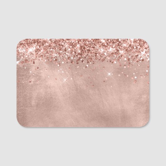 Porte-nom Vide or Rose Glittery (Devant)