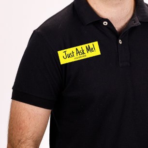 Porte-nom Volontaire Jaune Me Demandez Simple